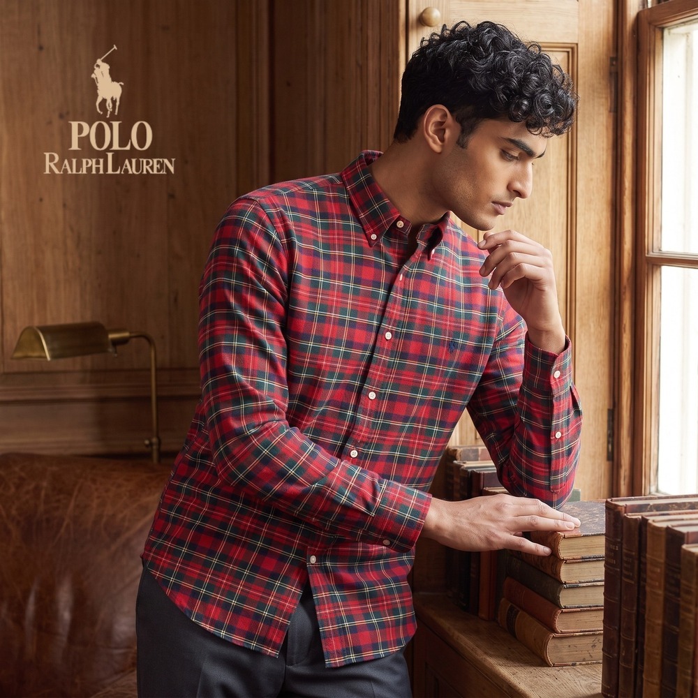 VTG Ralph Lauren Men's Oversized Oxford Big Shirt Pocket Pony RGB Tartan Plaid L